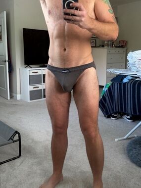 Men's dark gray string bikini Briefs Underwear 
NWOT